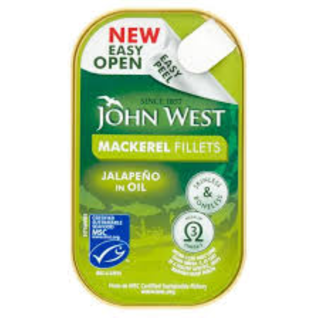 JOHN WEST MACKEREL FILLETS IN JALAPENO 115G